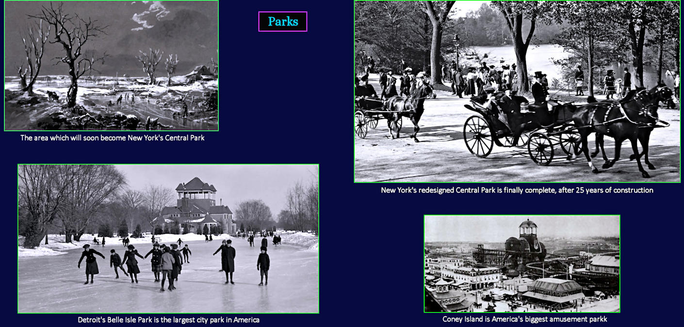 City parks, 1890